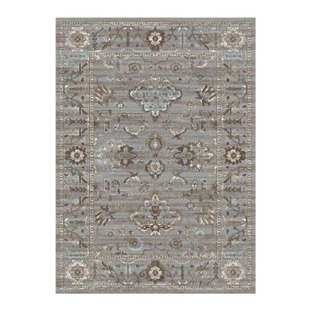 AURIC 3562-0031-GREY Colosseo Area Rug, Grey - 5 ft. 3 in. x 7 ft. 3 in. AU1607502